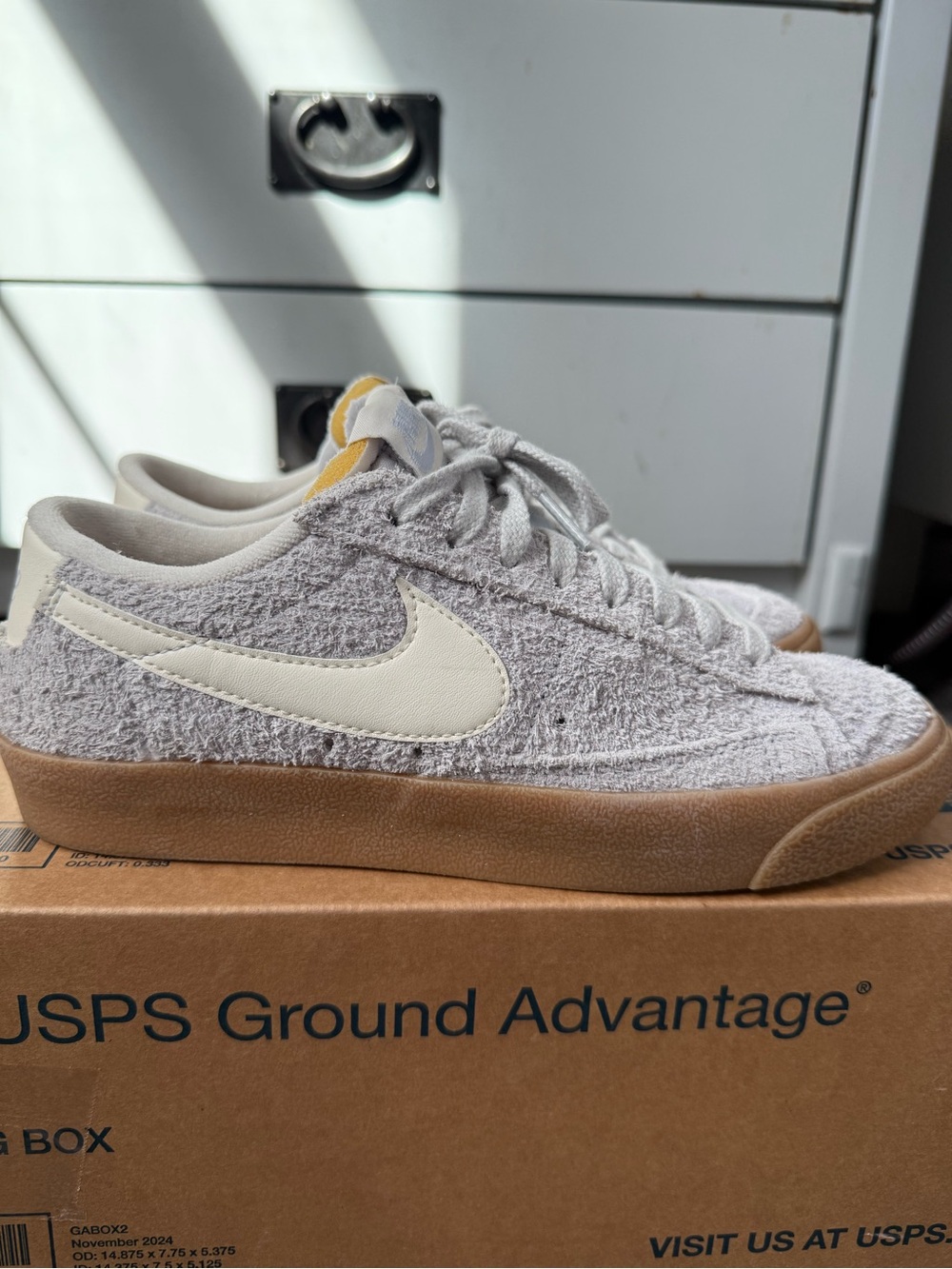 Woman's Nike Blazer Low '77 Vintage Football Grey Suede Sneakers - Picture 4 of 12